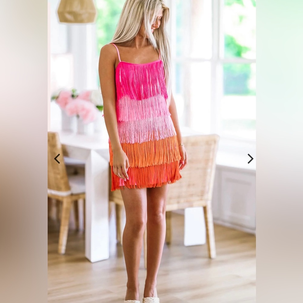Pink Fringe Dress